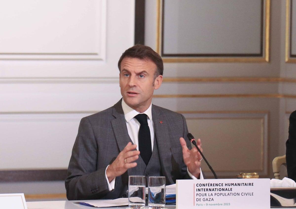 Macron asked for an international coalition to stabilize Gaza and to condemn the...